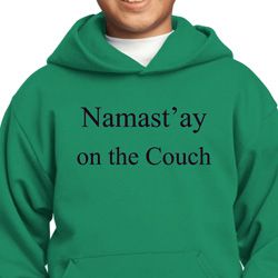 Yoga Namastay Home on the Couch Kids Hoodie Yoga Namastay Home on the Couch Kids Hoodie