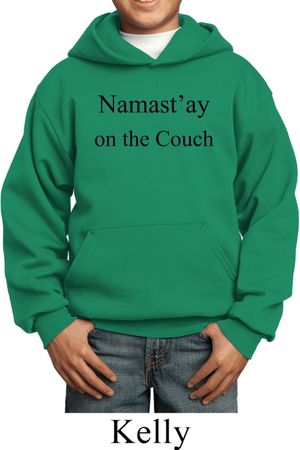 Yoga Namastay Home on the Couch Kids Hoodie