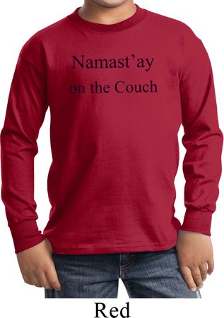 Yoga Namastay Home on the Couch Kids Long Sleeve Shirt