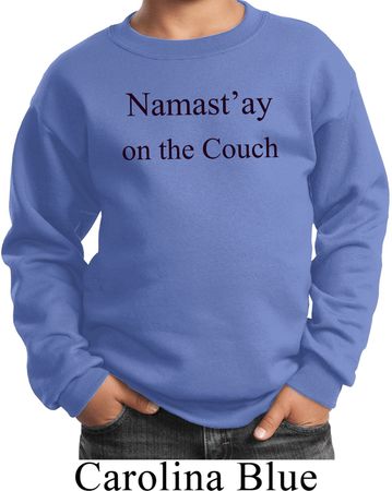Yoga Namastay Home on the Couch Kids Sweatshirt