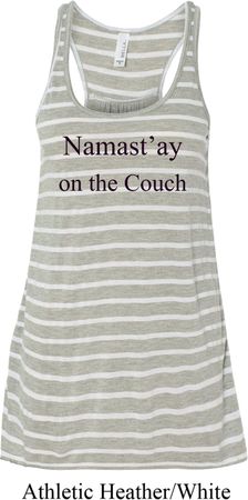 Yoga Namastay Home on the Couch Ladies Flowy Racerback Tanktop