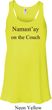 Yoga Namastay Home on the Couch Ladies Flowy Racerback Tanktop