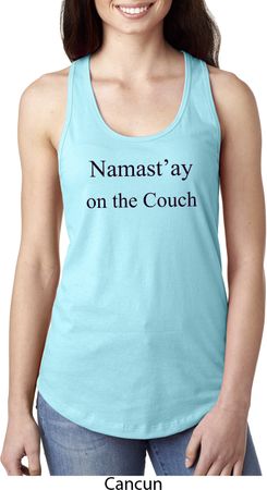 Yoga Namastay Home on the Couch Ladies Ideal Tank Top
