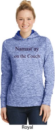 Yoga Namastay Home on the Couch Ladies Moisture Wicking Hoodie