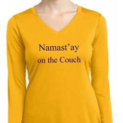 Yoga Namastay Home on the Couch Ladies Moisture Wicking Long Sleeve Yoga Namastay Home on the Couch Ladies Moisture Wicking Long Sleeve