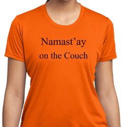 Yoga Namastay Home on the Couch Ladies Moisture Wicking Shirt Yoga Namastay Home on the Couch Ladies Moisture Wicking Shirt