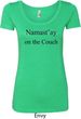 Yoga Namastay Home on the Couch Ladies Scoop Neck Shirt