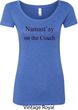 Yoga Namastay Home on the Couch Ladies Scoop Neck Shirt