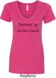 Yoga Namastay Home on the Couch Ladies V-Neck Shirt