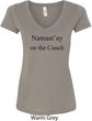 Yoga Namastay Home on the Couch Ladies V-Neck Shirt