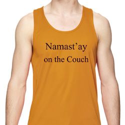 Yoga Namastay Home on the Couch Mens Moisture Wicking Tanktop Yoga Namastay Home on the Couch Mens Moisture Wicking Tanktop