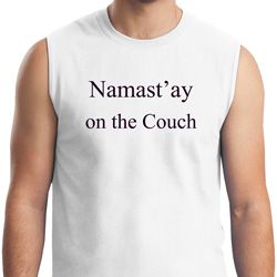 Yoga Namastay Home on the Couch Mens Muscle Shirt Yoga Namastay Home on the Couch Mens Muscle Shirt