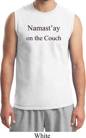 Yoga Namastay Home on the Couch Mens Muscle Shirt