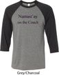 Yoga Namastay Home on the Couch Mens Raglan Shirt