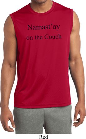 Yoga Namastay Home on the Couch Mens Sleeveless Moisture Wicking Shirt