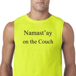 Yoga Namastay Home on the Couch Mens Sleeveless Shirt Yoga Namastay Home on the Couch Mens Sleeveless Shirt