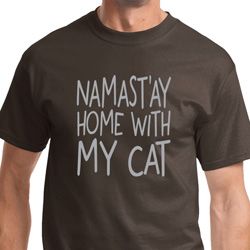 Yoga Namastay Home with My Cat Adult Shirt