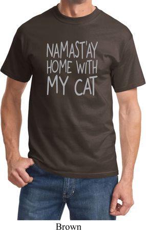 Yoga Namastay Home with My Cat Adult Shirt