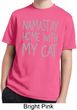 Yoga Namastay Home with My Cat Kids Moisture Wicking Shirt