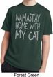 Yoga Namastay Home with My Cat Kids Moisture Wicking Shirt