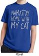 Yoga Namastay Home with My Cat Kids Moisture Wicking Shirt