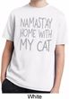 Yoga Namastay Home with My Cat Kids Moisture Wicking Shirt