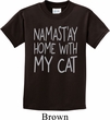 Yoga Namastay Home with My Cat Kids Shirt