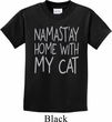 Yoga Namastay Home with My Cat Kids Shirt