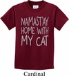 Yoga Namastay Home with My Cat Kids Shirt