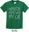 Yoga Namastay Home with My Cat Kids Shirt