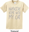 Yoga Namastay Home with My Cat Kids Shirt