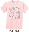 Yoga Namastay Home with My Cat Kids Shirt