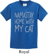 Yoga Namastay Home with My Cat Kids Shirt