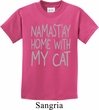 Yoga Namastay Home with My Cat Kids Shirt