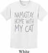 Yoga Namastay Home with My Cat Kids Shirt