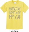 Yoga Namastay Home with My Cat Kids Shirt