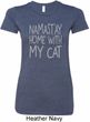 Yoga Namastay Home with My Cat Ladies Longer Length Shirt