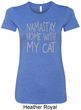 Yoga Namastay Home with My Cat Ladies Longer Length Shirt