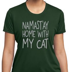 Yoga Namastay Home with My Cat Ladies Moisture Wicking Shirt