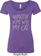 Yoga Namastay Home with My Cat Ladies Scoop Neck Shirt
