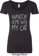 Yoga Namastay Home with My Cat Ladies Scoop Neck Shirt