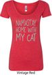 Yoga Namastay Home with My Cat Ladies Scoop Neck Shirt