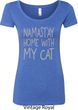 Yoga Namastay Home with My Cat Ladies Scoop Neck Shirt