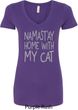 Yoga Namastay Home with My Cat Ladies V-Neck Shirt