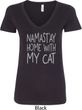 Yoga Namastay Home with My Cat Ladies V-Neck Shirt