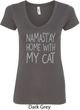 Yoga Namastay Home with My Cat Ladies V-Neck Shirt