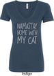 Yoga Namastay Home with My Cat Ladies V-Neck Shirt
