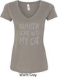 Yoga Namastay Home with My Cat Ladies V-Neck Shirt