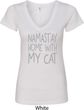 Yoga Namastay Home with My Cat Ladies V-Neck Shirt