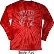 Yoga Namastay Home with My Cat Long Sleeve Tie Dye Shirt
